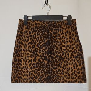 Women's Leopard Print Faux Suede Mini Skirt.